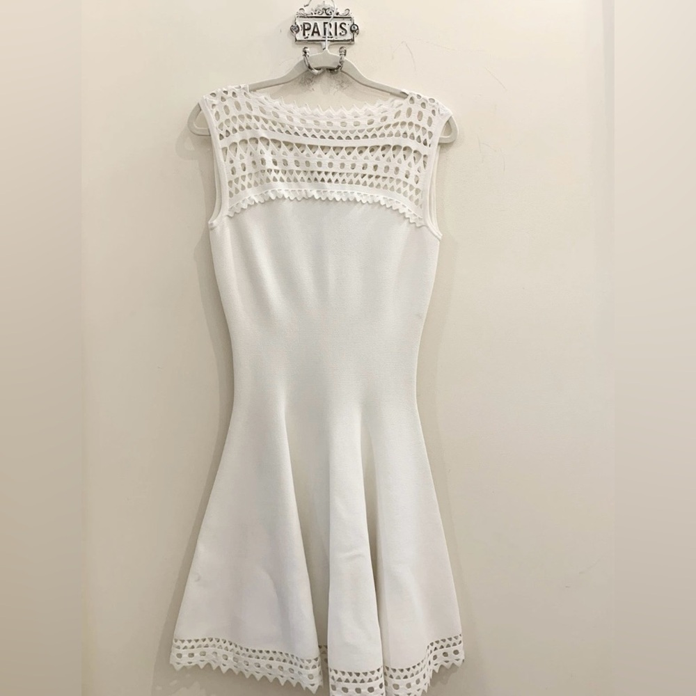 Alaia iconic Vienne Sleeveless Laser Cut White Dress